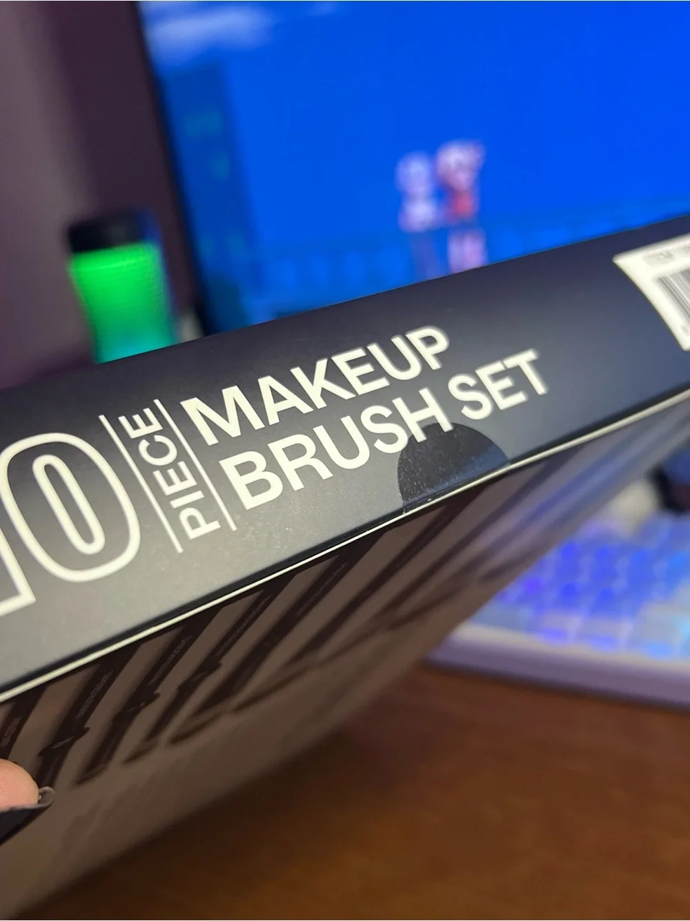 10-Piece Makeup Brush Set - Black & White